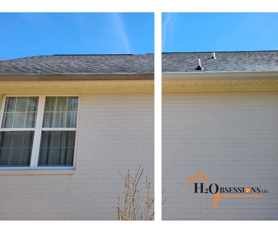 House wash with gutter brightening medon tx